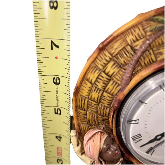 Rare Vintage Bohemian Quartz 7” Clock w/Island Girl & Palm Trees-READ! - Picture 2 of 7